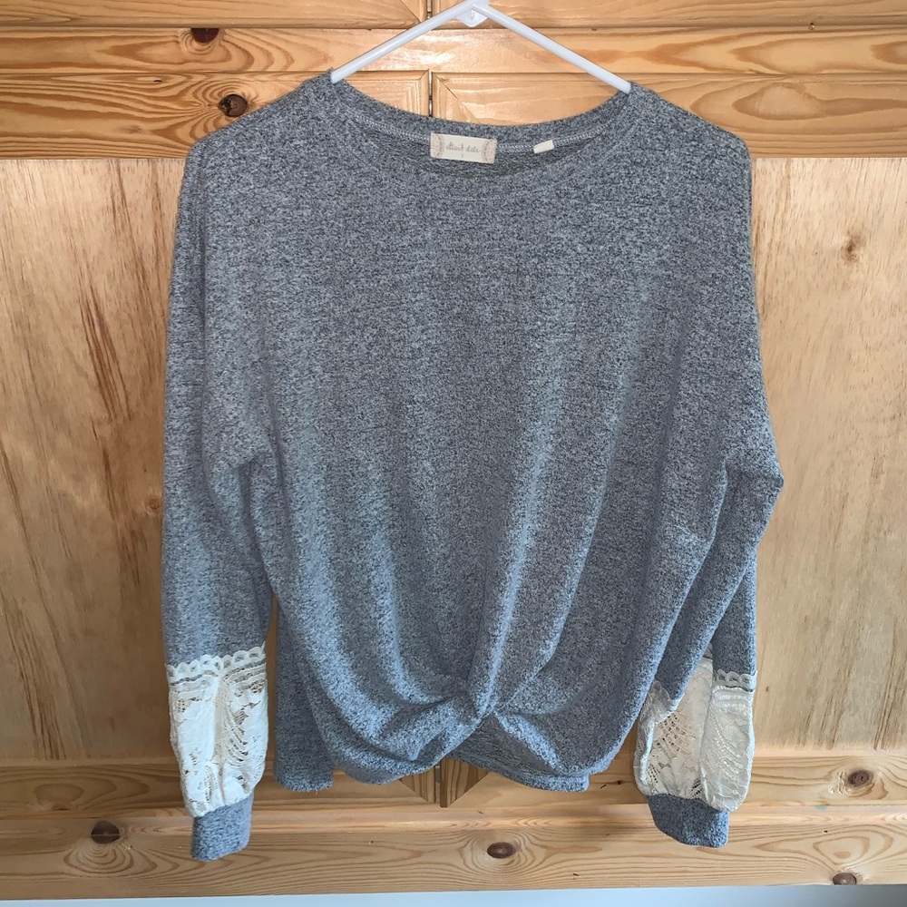 Altar’d State knot tie lace soft shirt top size S